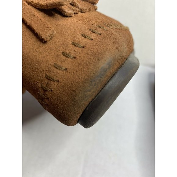 Minnetonka Women's 8 Fringe Boots Brown Mid-Calf - Picture 4 of 6